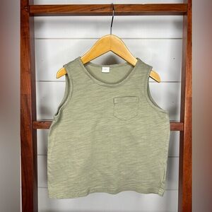 Handsome Boys Kids Olive Green Sleeveless pocket tee